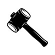 © DLC Studio - Black Mallet Tool Silhouette Vector Illustration