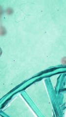 Wall Mural - animation of molecules over dna strand spinning