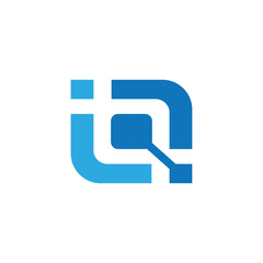 Wall Mural - the image shows a flat logo design of an initial letter q in blue color combo that looks modern and 
