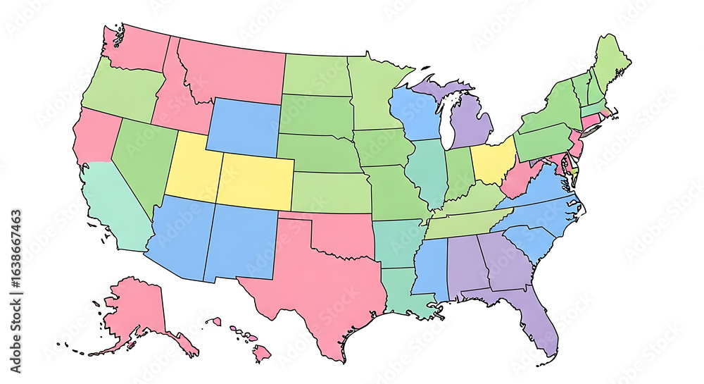 US map, USA map, United States map, USA map with state names, US states ...