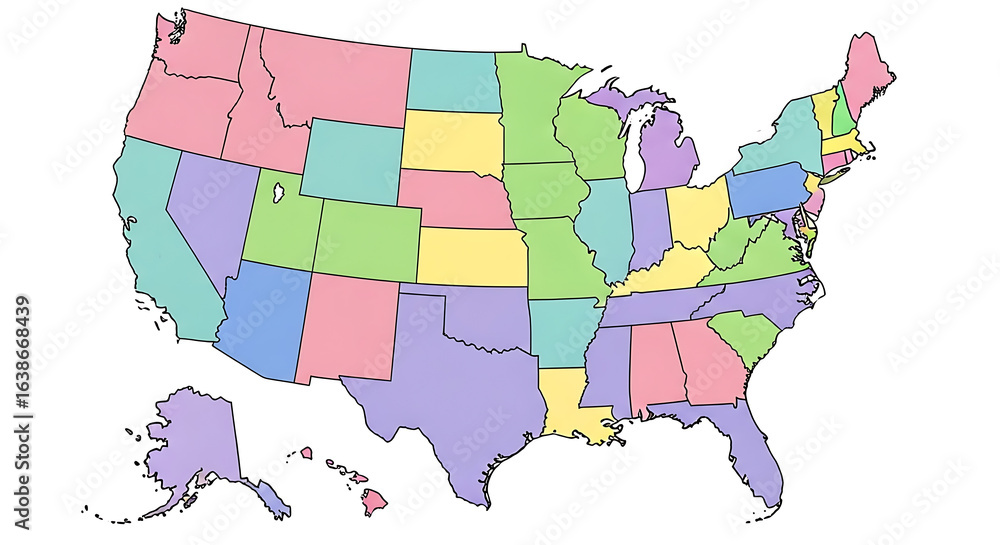 US map, USA map, United States map, USA map with state names, US states ...
