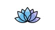 © Zumroatun - A stylized lotus flower icon with a black outline and a beautiful blue to purple gradient fill, isolated on a white background.
