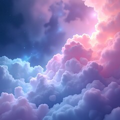 Wall Mural - Ethereal Cosmic Sky with Swirling Colorful Clouds