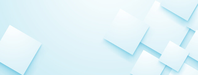 Wall Mural - Pale blue background with layered white and light blue squares.