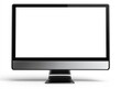 © Hasan - Modern computer monitor, black screen, silver bezel,  desktop display
