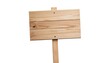 © Timon - Blank wooden sign on a post, isolated on white