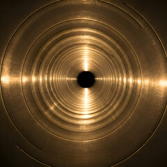 Wall Mural - abstract digital illustration of a golden tunnel with concentric circles