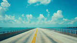 A drivers view of the famous Seven Mile Bridge in Florida