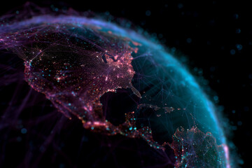 Wall Mural - a colorful globe with the united states and mexico in the center