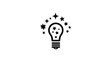 © Usama - Filled vector icon of a light bulb bursting with stars, isolated on white background