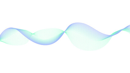Wall Mural - a smooth, wavy blue and violet ribbon on a white background. a simple digital illustration of a flui