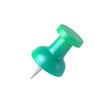 © yendisupiandi - A digitally rendered green pushpin with a sharp point floating on transparency