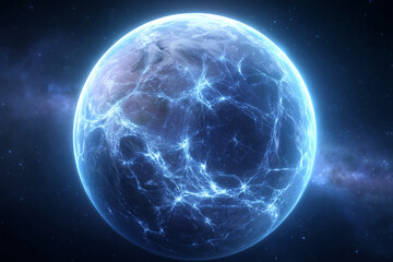 Wall Mural - a blue planet with a bright blue sky