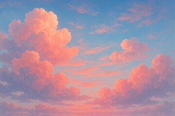 Wall Mural - A Symphony of Pink and Blue Clouds at Dusk