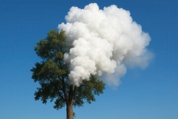 Wall Mural - A Tree Standing Tall Against a Cloud of Smoke