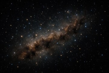 Wall Mural - A cosmic tapestry of stars and nebulae, painted in hues of orange, brown, and blue, against a backdrop of the infinite blackness of space