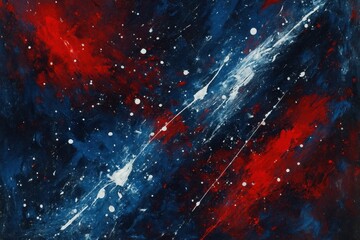 Wall Mural - A Symphony of Red, Blue, and White Streaks on a Dark Backdrop