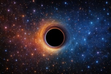 Wall Mural - Stars twirl around a black hole in the vast expanse of space