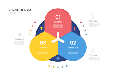 Wall Mural - venn diagram infographic triangle chart template for business start up presentation with venn diagra