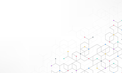 Wall Mural - abstract vector background with simple geometric figures and dots. graphic design element and polygo