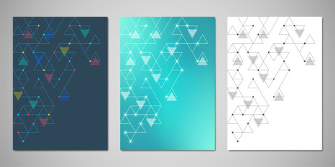 Wall Mural - abstract covers and brochures with geometric backgrounds of polygon shape patterns