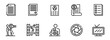 © Muhammad Hridoy - Modern Media Production Icons:  Clean Line Art Style,  Professional Document, Film Editing, Camera, and Broadcast Television Symbols for Website or App Design.
