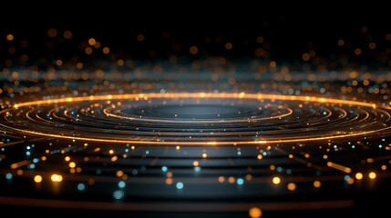 Canvas Print - digital data flow: an abstract, dynamic representation of data coursing through a digital landscape.