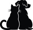 © Hussain - A silhouette of a cat and dog sitting together, symbolizing friendship and companionship between pets