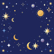 © SHOFIQUL - Celestial border with stars moons and sparkles