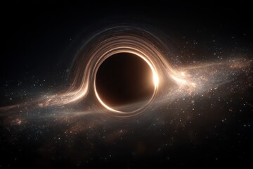 Wall Mural - exploring the curvature of spacetime during flight into a black hole reveals the mysteries of cosmic