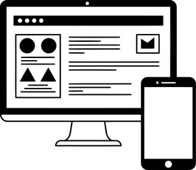 Responsive web design desktop mobile interface