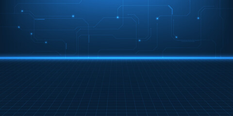 Wall Mural - Abstract hi tech empty space and stage background.Vector illustrations.	