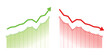 © Graphic design 125 - Set of Green arrow up and red down arrow. Finance profit  and loss graph symbol.