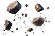© imageSTOCK - Collection of exploding rock stones scattering debris during a controlled demolition in a quarry site at midday