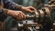 © 九地 之下 - Worker operating a lathe machine in an industrial setting