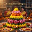 © Color Cultura - Vibrant floral arrangement celebrates the start of bathukamma festival with women in traditional attire and diyas
