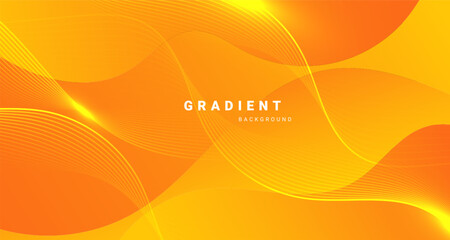 Wall Mural - orange wavy abstract background with smooth lines