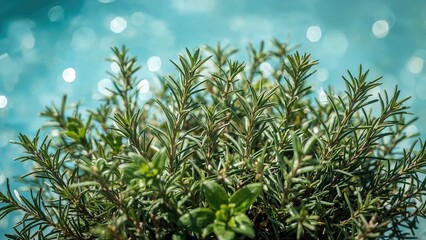 Wall Mural - close-up of fresh herbs with a soft focus, perfect for background use