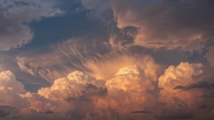 Wall Mural - Nightfall Sky Highlighted by Cumulus