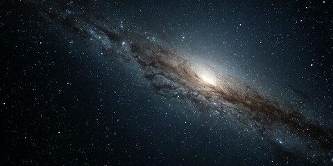 Wall Mural - Stunning Cosmic Galaxy Scene with Nebula Glow and Star Clusters in Deep Space Exploration Art