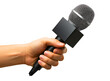 © dipu - Journalist hand holding microphone for interview isolated on transparent background