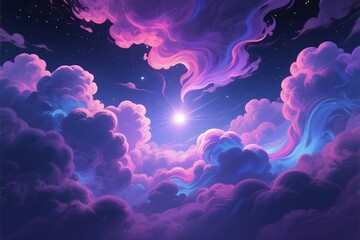 Wall Mural - heart in the sky