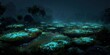 © Chenda - Enchanted glowing underbrush with bioluminescence lighting the floating sky islands