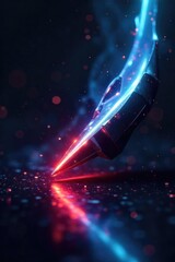 Wall Mural - futuristic sleek vision light ethereal glow in dark abstract background