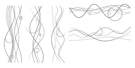 Wall Mural - design elements on white background isolated. creative art. abstract wavy stripes. monochrome lines 