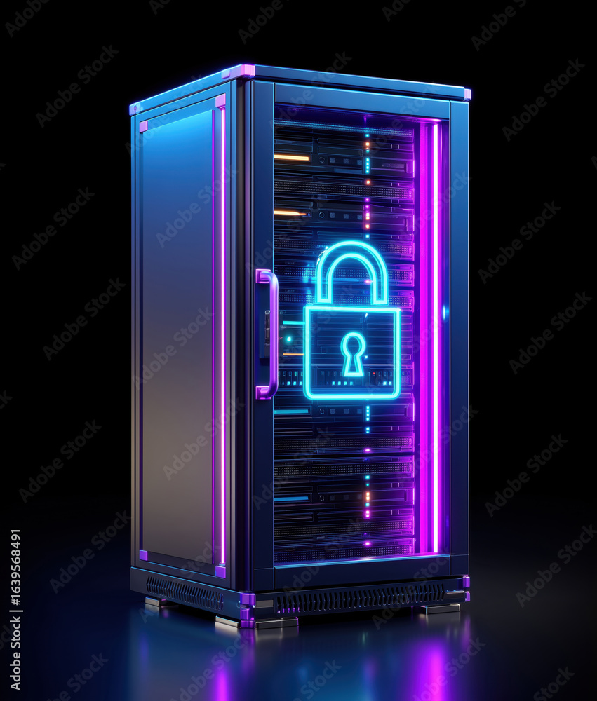 Server Rack Cyber Foto de Stock Server rack is protecting data with cyber security ...
