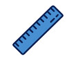 © Belie - Blue Ruler Icon A Simple Illustration of Measurement for Design, Education, and Drafting Projects