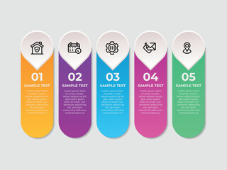 Wall Mural - vector infographic label template with icons.5 options or steps. infographics for business concept. 