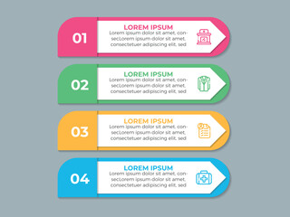 Wall Mural - vector infographic design business template with icons and 4 options or steps. can be used for proce
