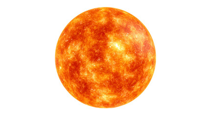 Wall Mural - Sun with visible surface texture on transparent background PNG